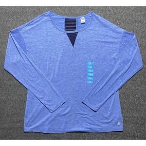 Free2B Shirt Womens Long Sleeve Pullover  Active Shirt  Blue Size XL